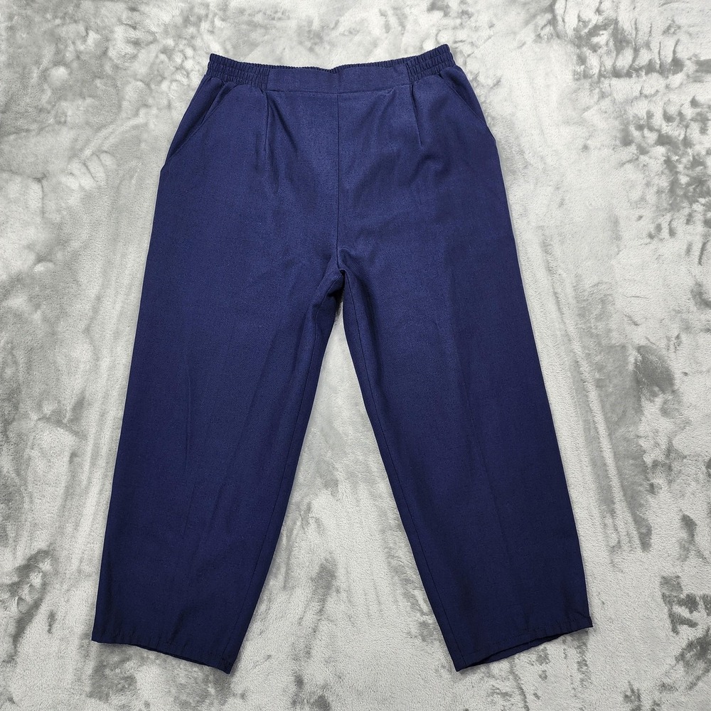 Vintage Bobbie Brooks Pants Womens 18W Blue Pull On Crop Capri Casual Tapered
